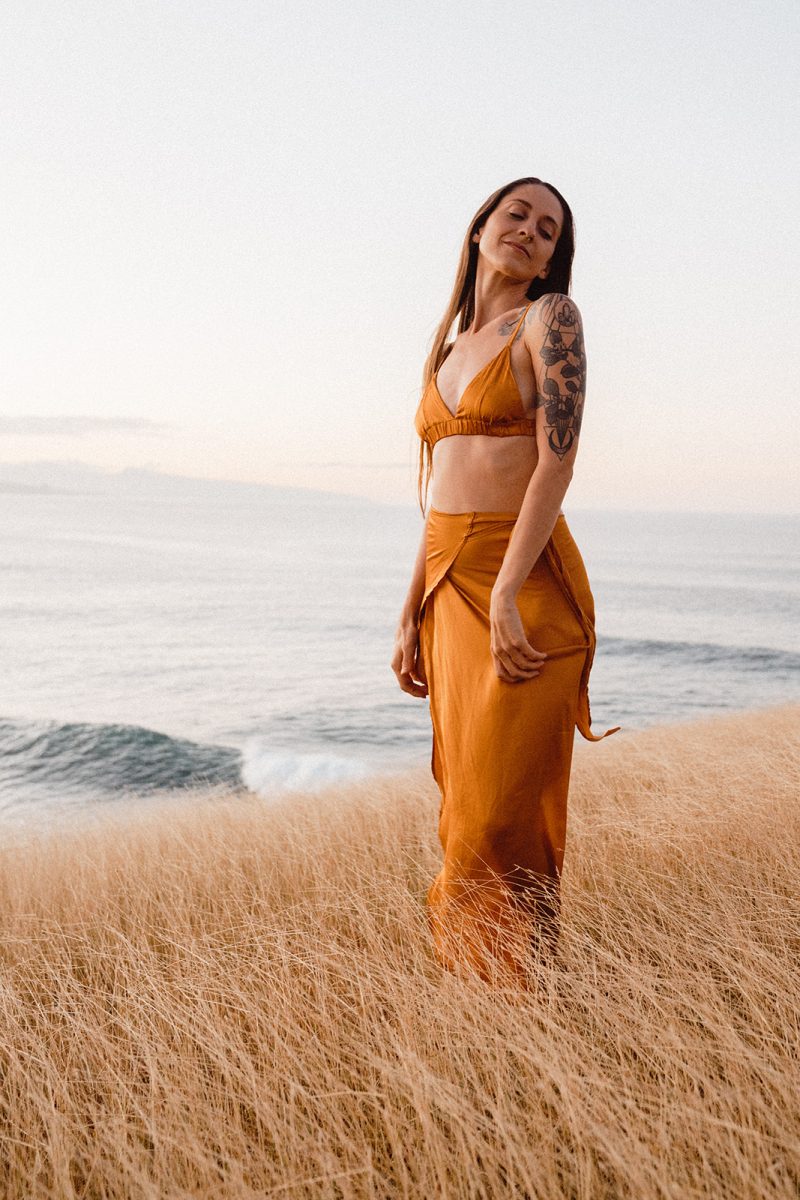 wrap silk dress